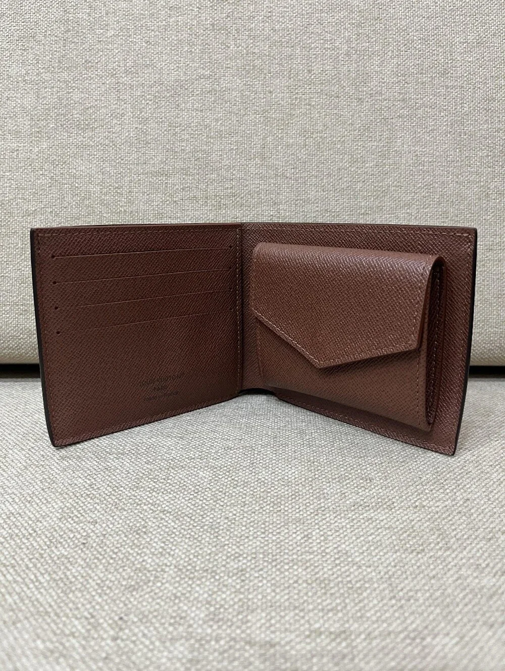 Louis Vuitton Tan/Brown Leather Money Clip Wallet